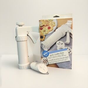 Vintage 1997 Wilton Spritz Cookie Press Original BOX 12 Disks
